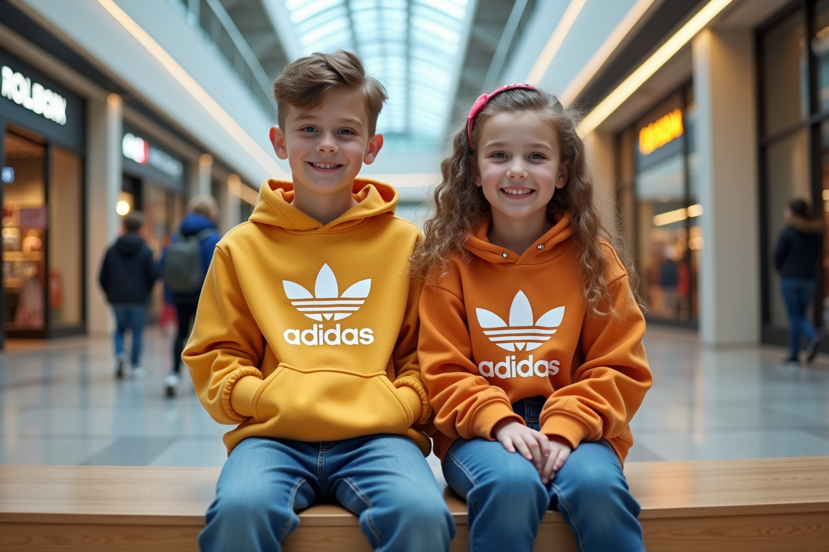 Adolescents en mode casual dans un centre commercial moderne